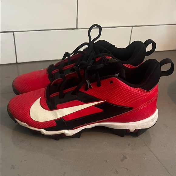 Nike Kids Red and Black Football Cleats - Picture 1 of 14